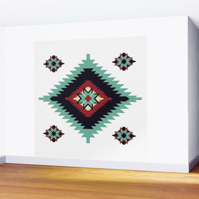 Southwest Santa Fe Geometric Tribal Indian Pattern Wall Mural Gallery Image 2