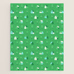 Green eco friendly house city pattern Jigsaw Puzzle Gallery Image 1