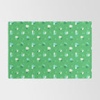 Green eco friendly house city pattern Rug Gallery Image 2