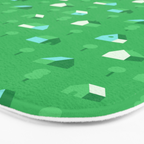 Green eco friendly house city pattern Bath Mat Gallery Image 3