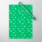 Green eco friendly house city pattern Wrapping Paper Gallery Image 1