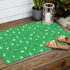 Green eco friendly house city pattern Outdoor Rug Gallery Image 2