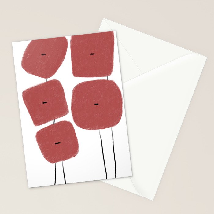 Red Poppies Stationery Card Gallery Image 2