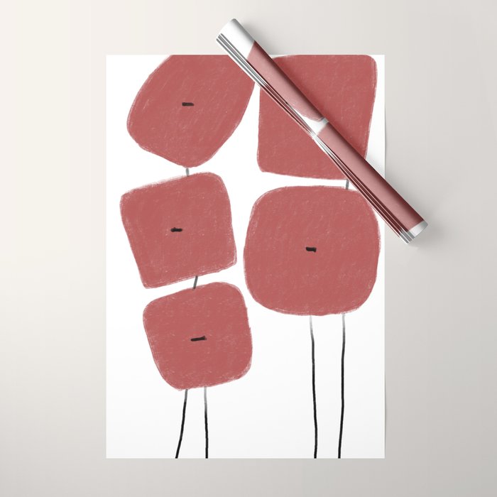 Red Poppies Wrapping Paper Gallery Image 1
