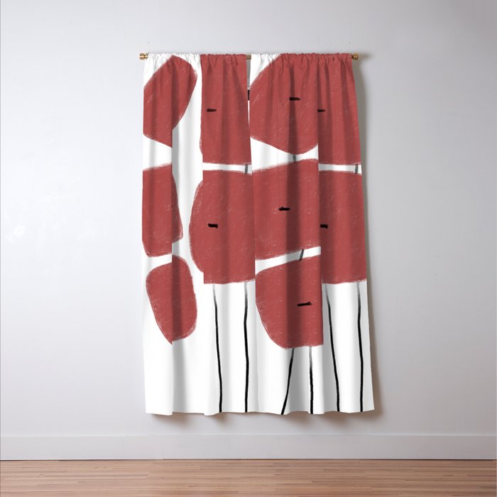 Red Poppies Window Curtain Gallery Image 3