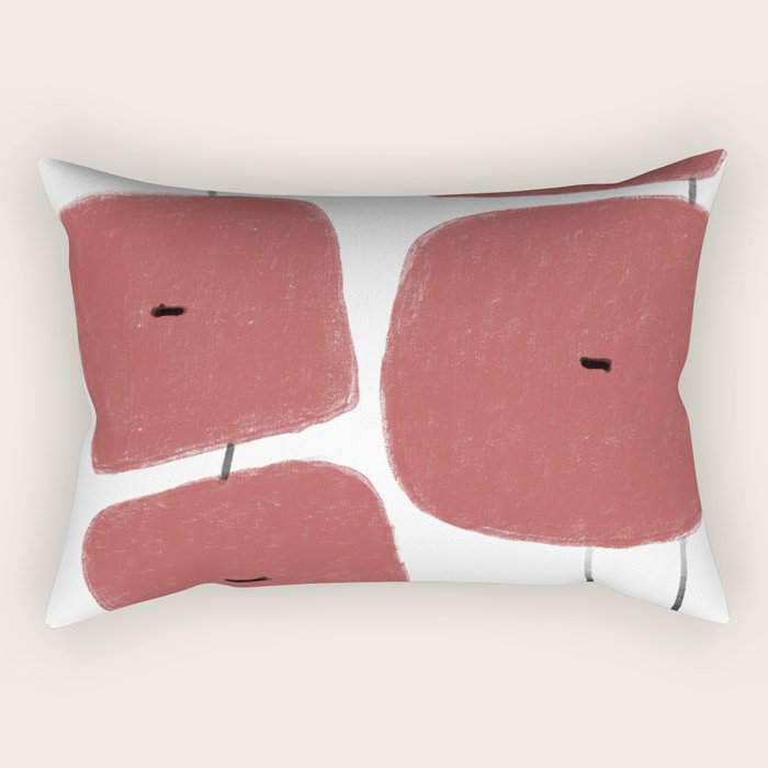 Red Poppies Rectangular Pillow Gallery Image 1