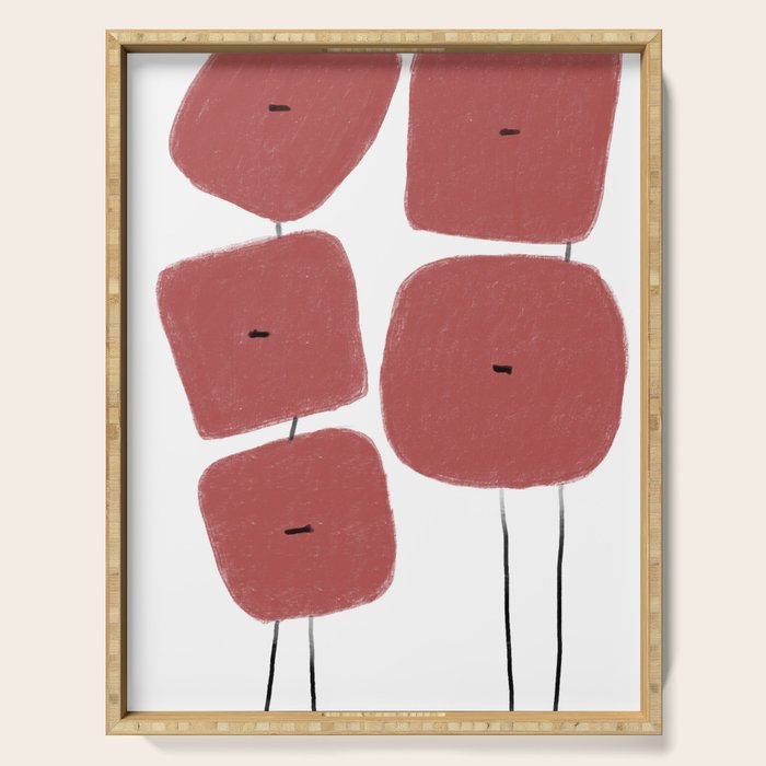 Red Poppies Serving Tray Gallery Image 1