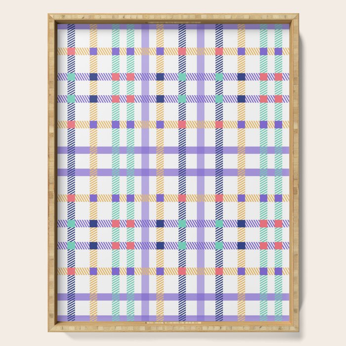 Vibrant Plaid Fusion A Serving Tray Gallery Image 1