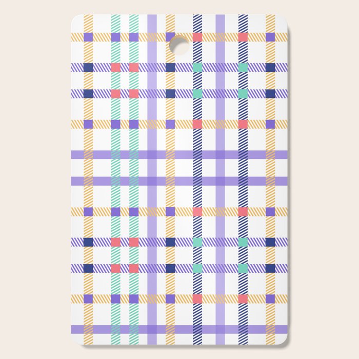 Vibrant Plaid Fusion A Cutting Board Gallery Image 1