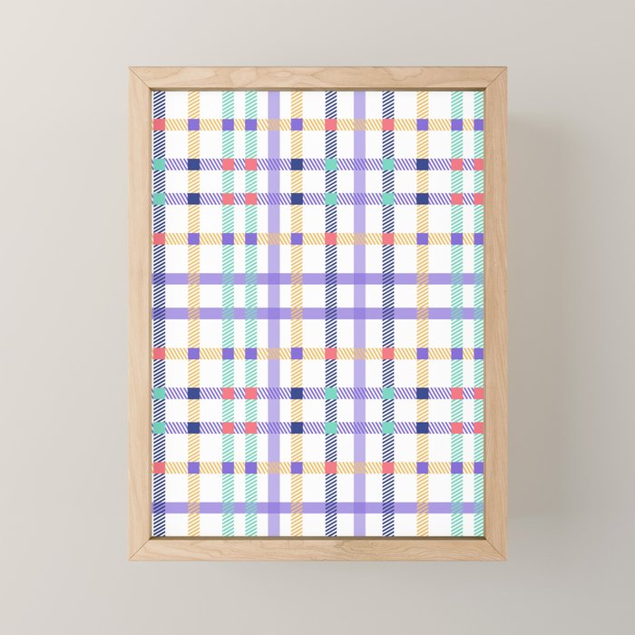 Vibrant Plaid Fusion A Mini Art Print Gallery Image 1