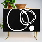 Line Art, Modern, Minimal, Black and White Credenza Gallery Image 1