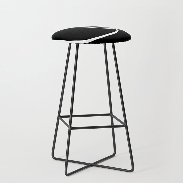 Line Art, Modern, Minimal, Black and White Stool Gallery Image 1