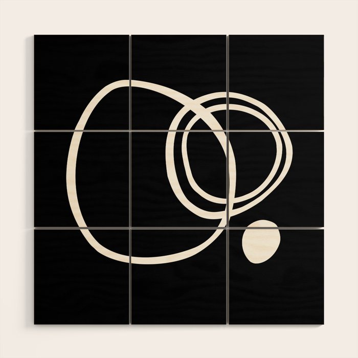 Line Art, Modern, Minimal, Black and White Wood Wall Art Gallery Image 1