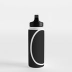 Line Art, Modern, Minimal, Black and White Water Bottle Gallery Image 3