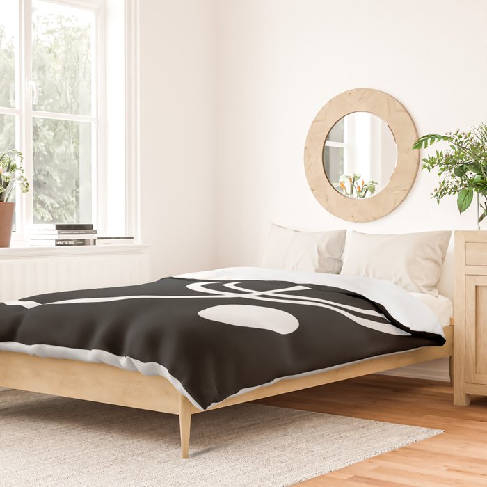 Line Art, Modern, Minimal, Black and White Duvet Cover Gallery Image 2