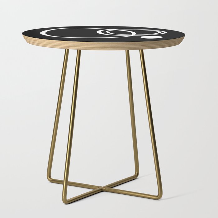 Line Art, Modern, Minimal, Black and White Side Table Gallery Image 1