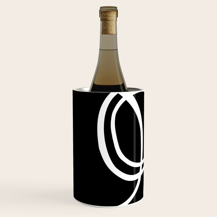 Line Art, Modern, Minimal, Black and White Wine Chiller Gallery Image 1