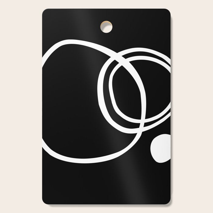 Line Art, Modern, Minimal, Black and White Cutting Board Gallery Image 1