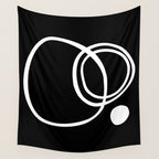 Line Art, Modern, Minimal, Black and White Wall Tapestry Gallery Image 4