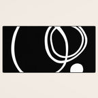Line Art, Modern, Minimal, Black and White Desk Mat Gallery Image 3