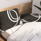 Line Art, Modern, Minimal, Black and White Pillow Sham Gallery Image 2