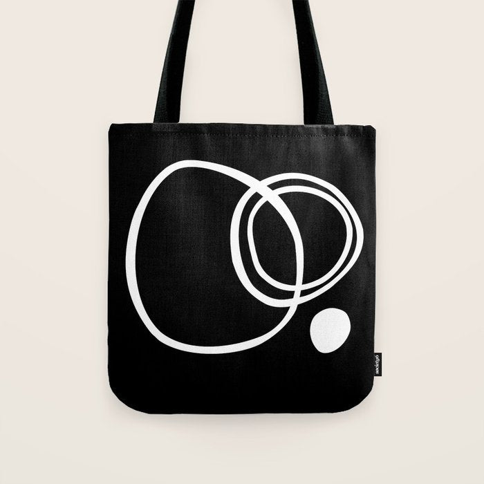 Line Art, Modern, Minimal, Black and White Tote Bag Gallery Image 1