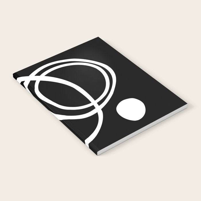 Line Art, Modern, Minimal, Black and White Notebook Gallery Image 1