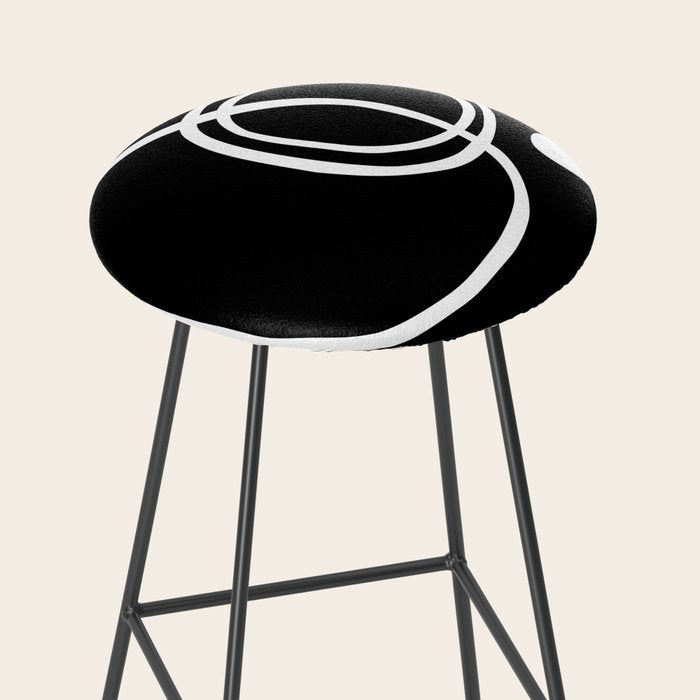 Line Art, Modern, Minimal, Black and White Stool Gallery Image 2