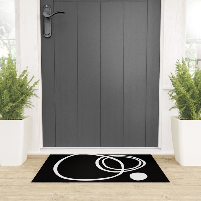 Line Art, Modern, Minimal, Black and White Welcome Mat Gallery Image 3