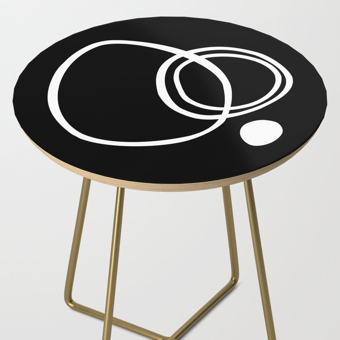 Line Art, Modern, Minimal, Black and White Side Table Gallery Image 2