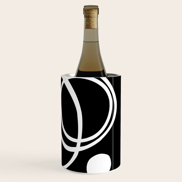 Line Art, Modern, Minimal, Black and White Wine Chiller Gallery Image 3
