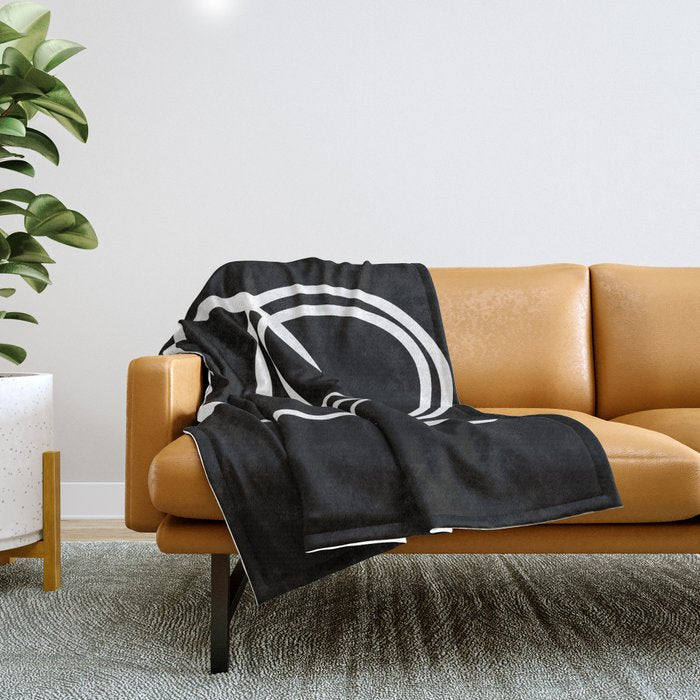 Line Art, Modern, Minimal, Black and White Throw Blanket Gallery Image 1