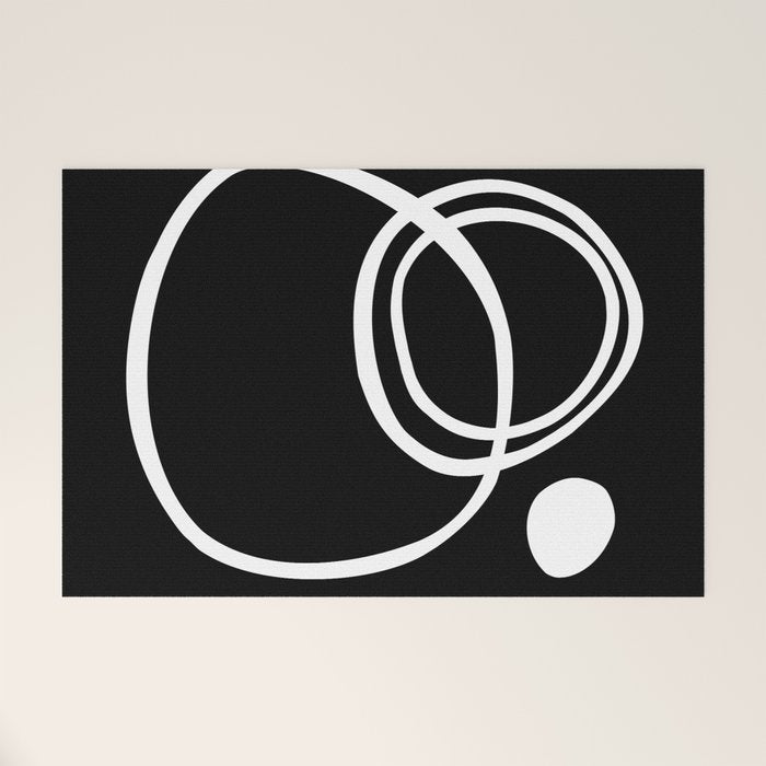 Line Art, Modern, Minimal, Black and White Welcome Mat Gallery Image 1