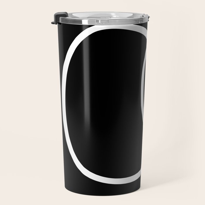 Line Art, Modern, Minimal, Black and White Travel Mug Gallery Image 3