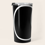 Line Art, Modern, Minimal, Black and White Travel Mug Gallery Image 3