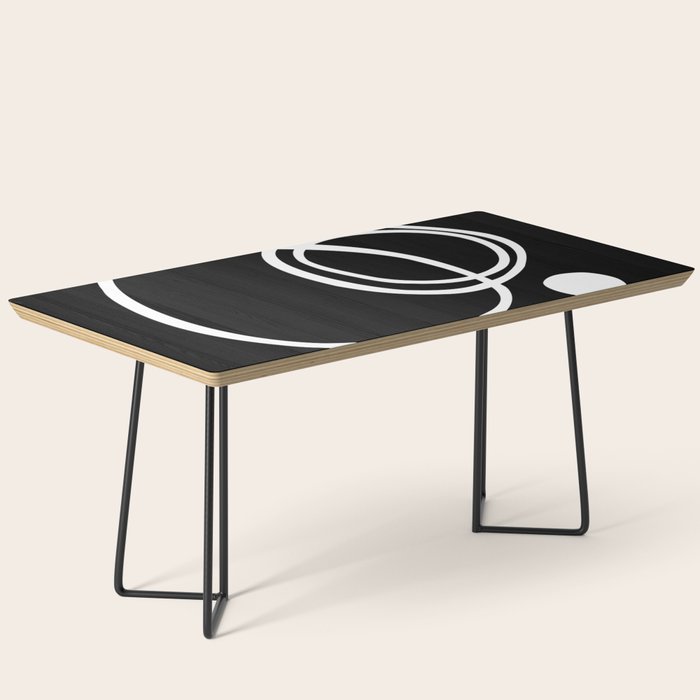 Line Art, Modern, Minimal, Black and White Coffee Table Gallery Image 1