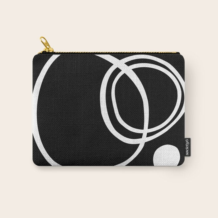 Line Art, Modern, Minimal, Black and White Carry All Pouch Gallery Image 1
