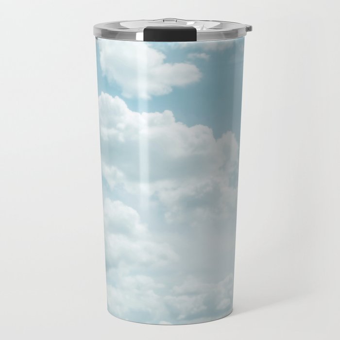 Soft Blue Clouds #2 #clouds #wall #art #society6 Travel Mug Gallery Image 1