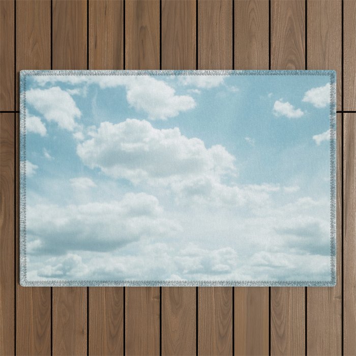 Soft Blue Clouds #2 #clouds #wall #art #society6 Outdoor Rug Gallery Image 1