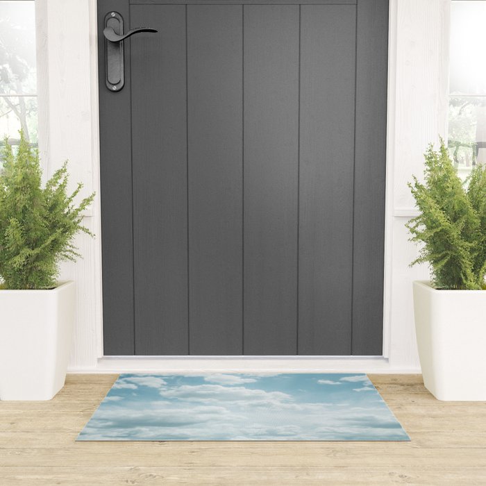Soft Blue Clouds #2 #clouds #wall #art #society6 Welcome Mat Gallery Image 3