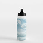 Soft Blue Clouds #2 #clouds #wall #art #society6 Water Bottle Gallery Image 3