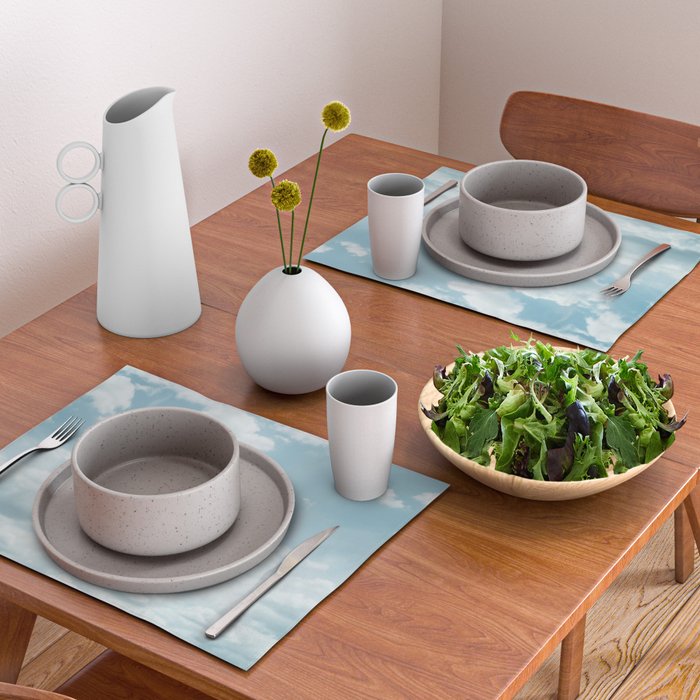 Soft Blue Clouds #2 #clouds #wall #art #society6 Placemat Gallery Image 2