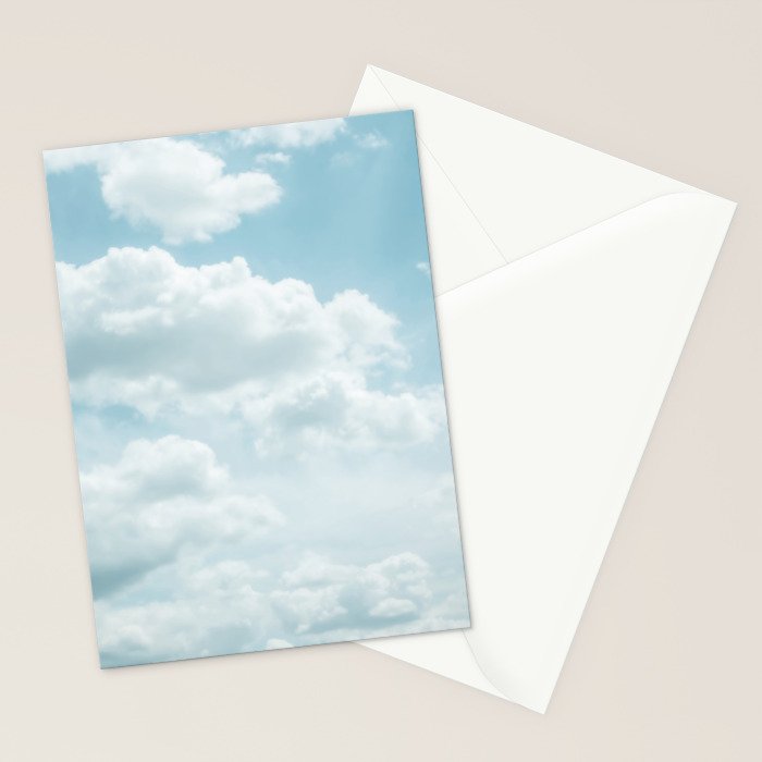 Soft Blue Clouds #2 #clouds #wall #art #society6 Stationery Card Gallery Image 2