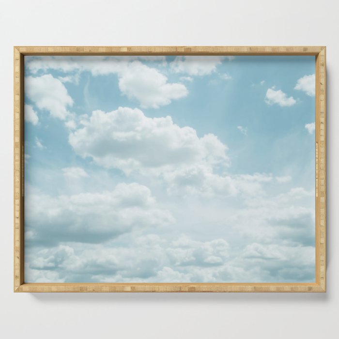 Soft Blue Clouds #2 #clouds #wall #art #society6 Serving Tray Gallery Image 1