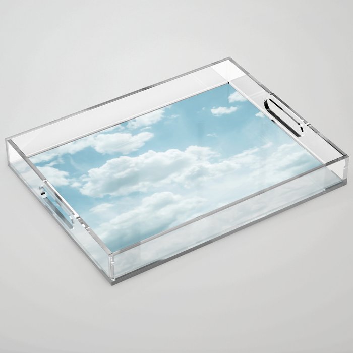 Soft Blue Clouds #2 #clouds #wall #art #society6 Acrylic Tray Gallery Image 1