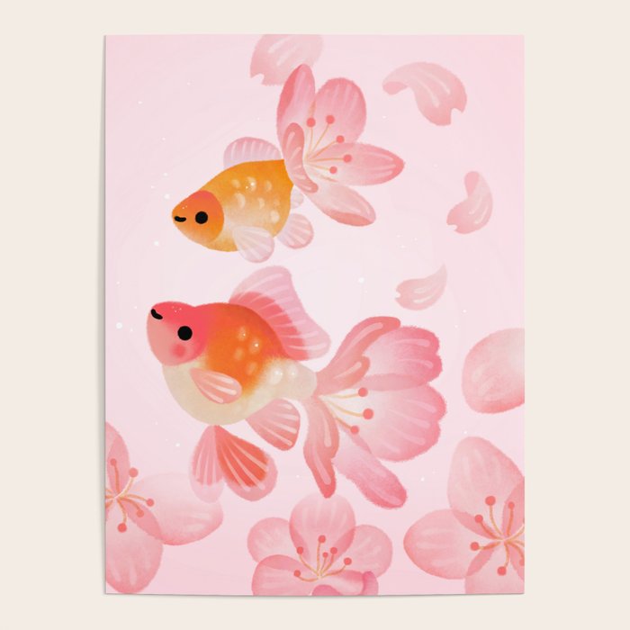Cherry blossom goldfish Poster Gallery Image 1