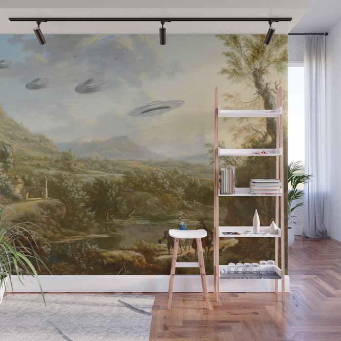 They were here all along / UFO in countryside Wall Mural Gallery Image 1