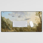 They were here all along / UFO in countryside Desk Mat Gallery Image 1