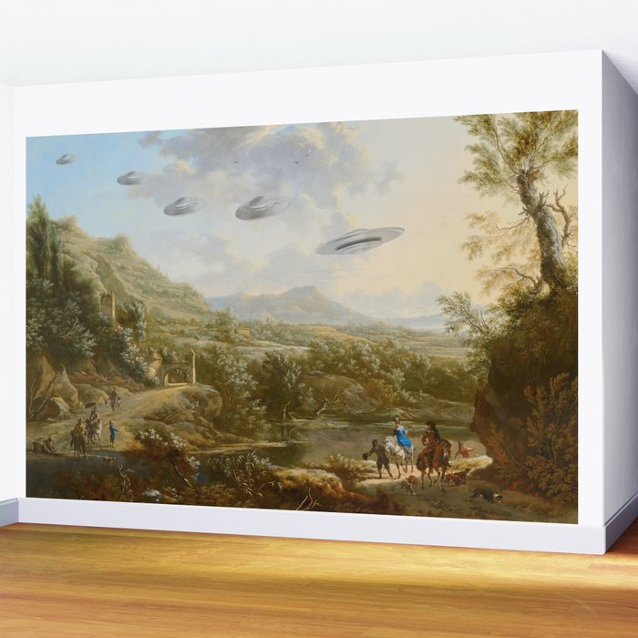 They were here all along / UFO in countryside Wall Mural Gallery Image 2