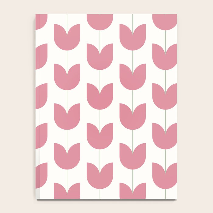 Spring Tulips VII Pink Mid Century Flowers Notebook Gallery Image 4